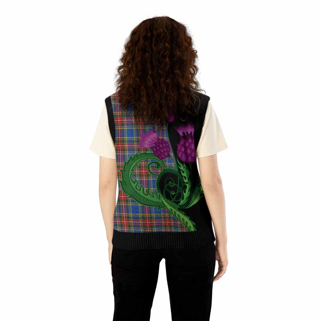 MacBeth (McBeth) Tartan Knitted V-Neck Vest Traditional Scottish Thistle