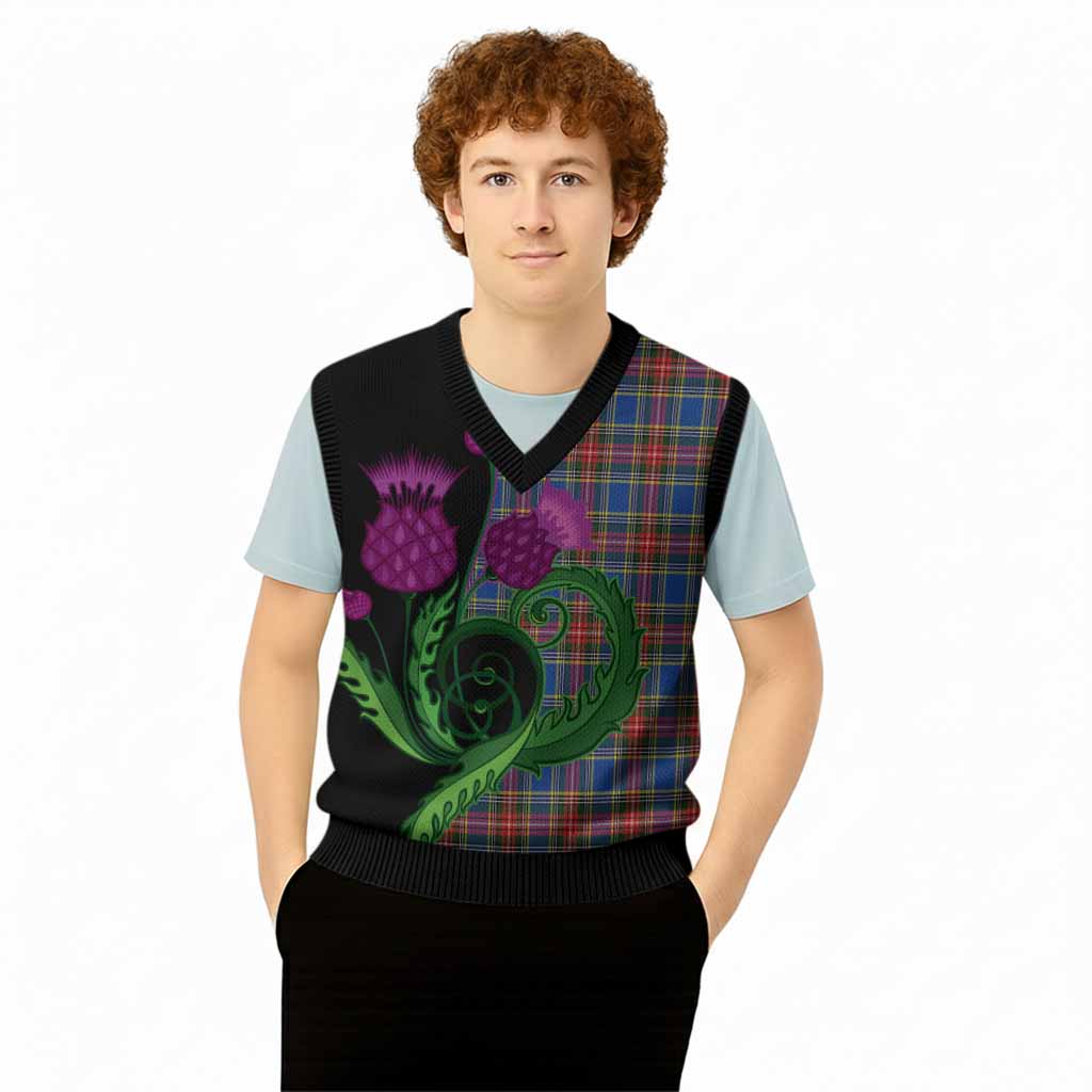 MacBeth (McBeth) Tartan Knitted V-Neck Vest Traditional Scottish Thistle