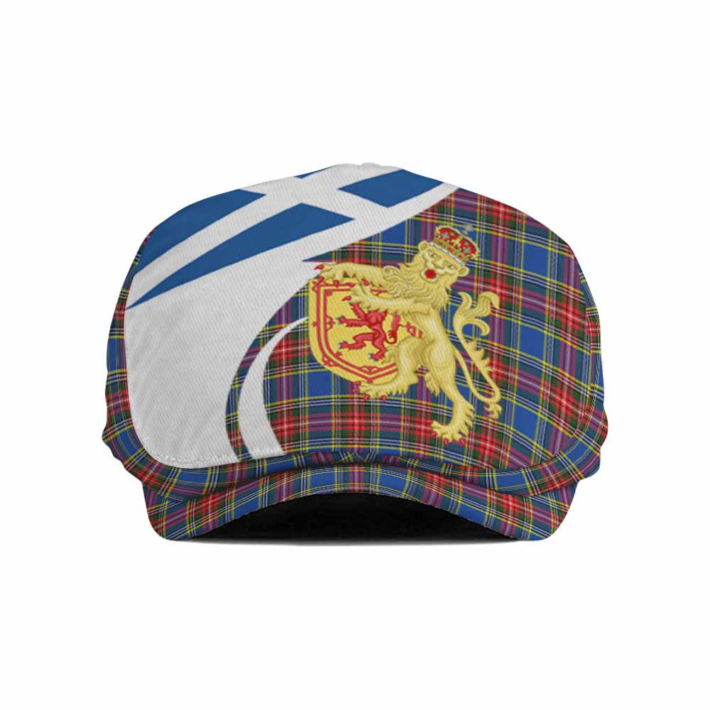 MacBeth (McBeth) Tartan Lion Rampant Flat Cap, Jeff Cap Classic Scottish Style Flat Cap - Tartan Vibes Clothing
