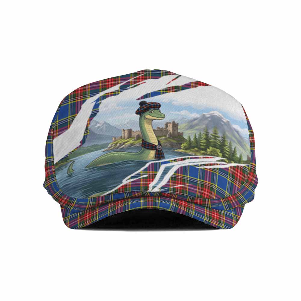 MacBeth (McBeth) Tartan Loch Ness Monster Scottish Heritage Art Flat Cap, Jeff Cap