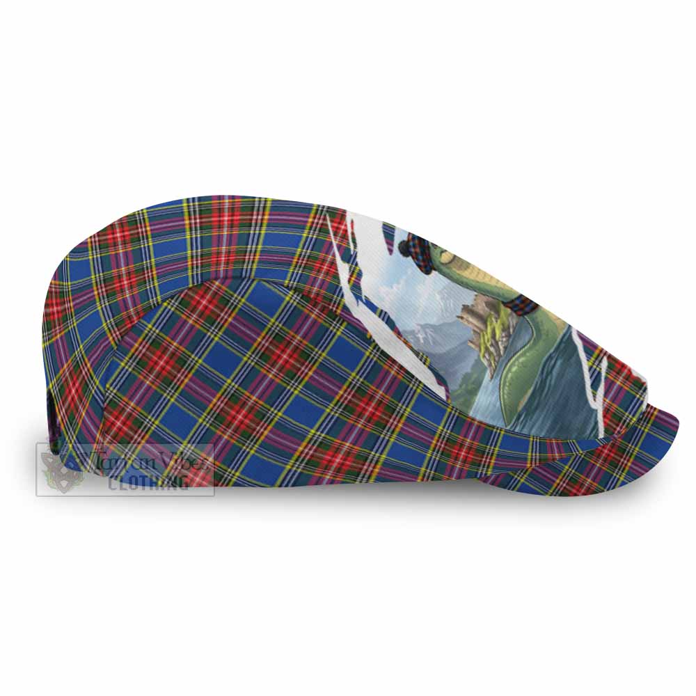 MacBeth (McBeth) Tartan Loch Ness Monster Scottish Heritage Art Flat Cap, Jeff Cap
