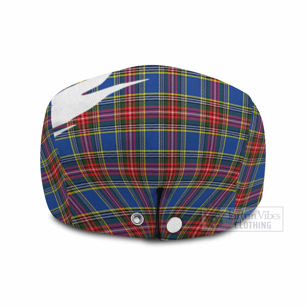 MacBeth (McBeth) Tartan Loch Ness Monster Scottish Heritage Art Flat Cap, Jeff Cap