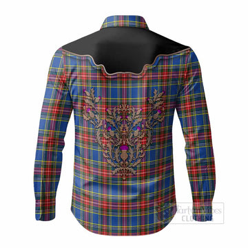 MacBeth (McBeth) Tartan Long Sleeve Button Shirts Thistle Ornament Western Yoke