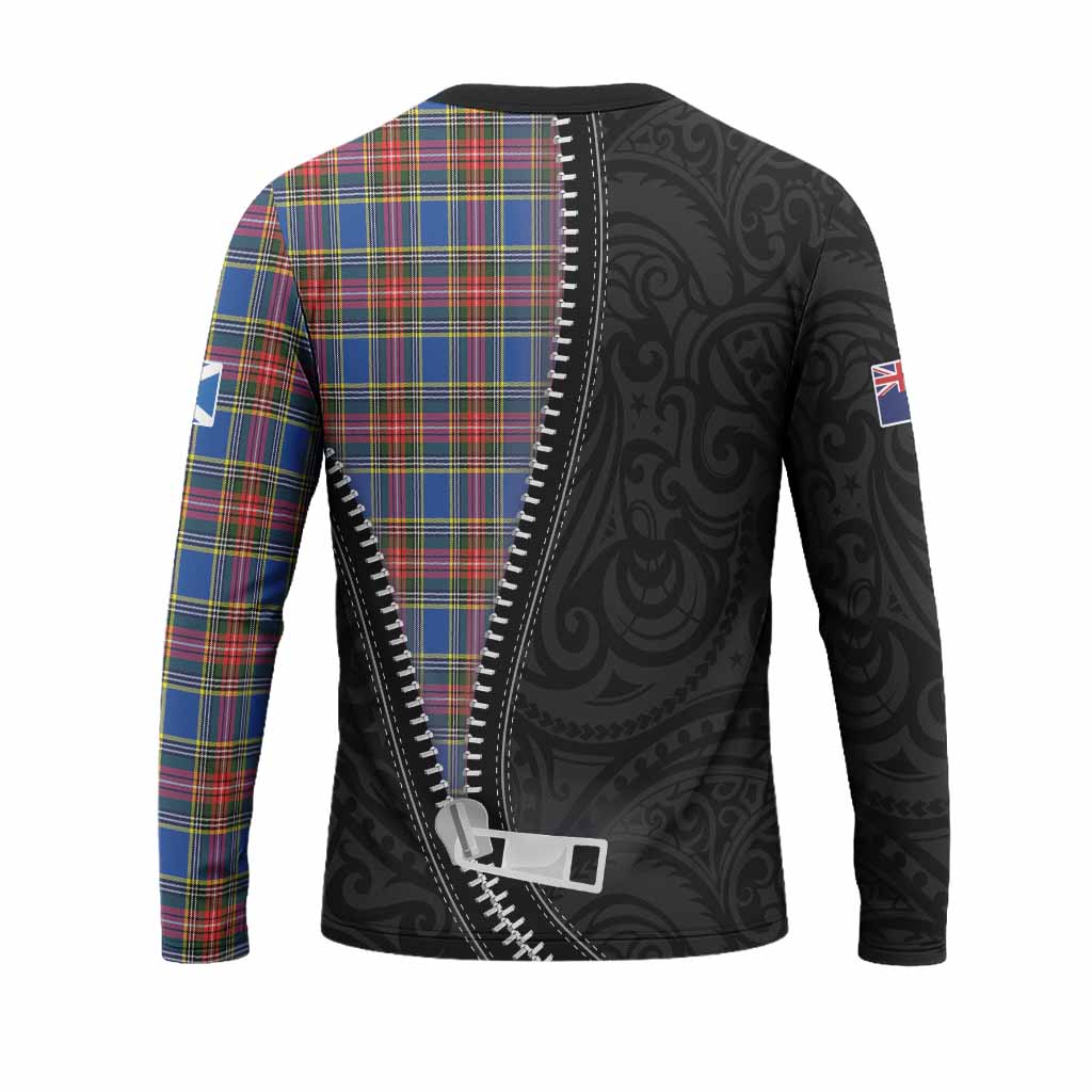 MacBeth (McBeth) Tartan Long Sleeve T-Shirt New Zealand Pattern Unique Zipper Stylized