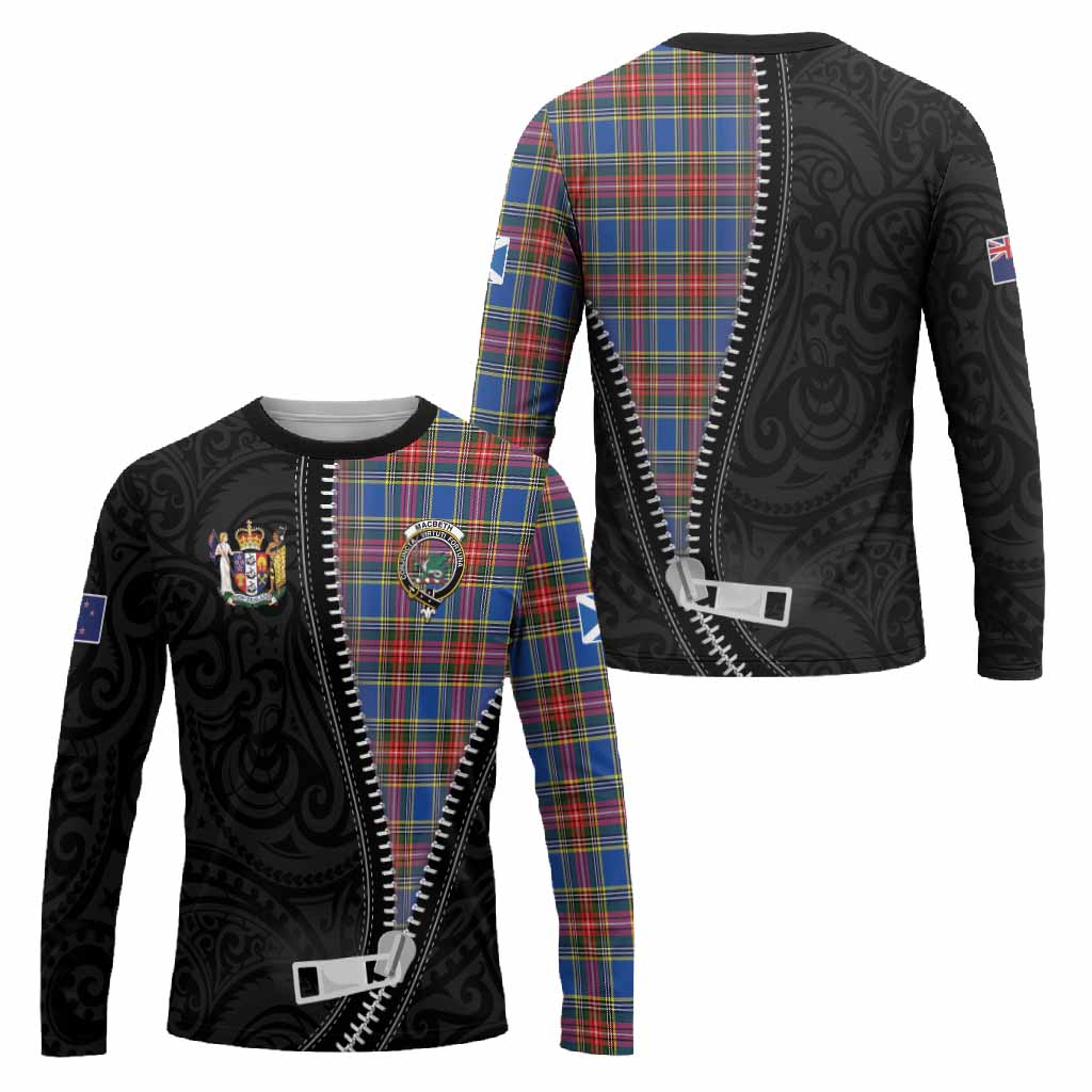 MacBeth (McBeth) Tartan Long Sleeve T-Shirt New Zealand Pattern Unique Zipper Stylized