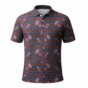 MacBeth (McBeth) Tartan Polo Shirt Seamless Scottish Thistle Flowers
