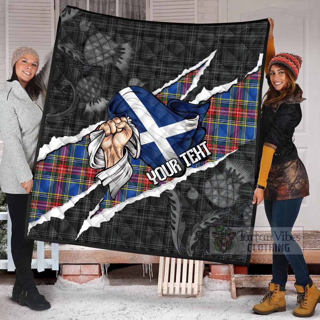 MacBeth (McBeth) Tartan Premium Quilt Hands with Scotland National Flags
