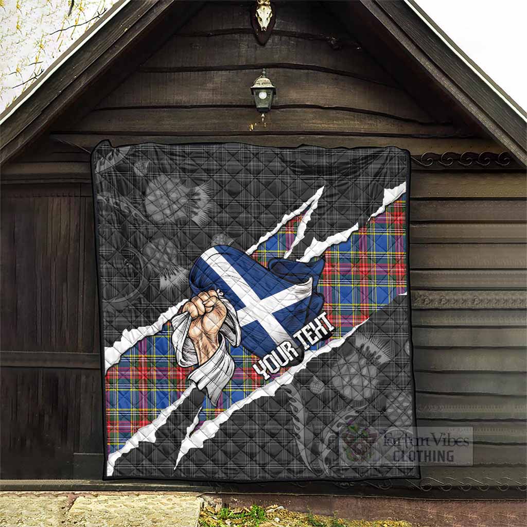 MacBeth (McBeth) Tartan Premium Quilt Hands with Scotland National Flags