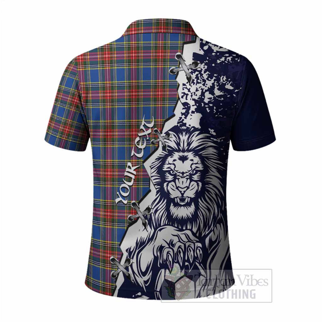 MacBeth (McBeth) Tartan Scottish Polo Shirt Angry Lion With Soccer Ball Style