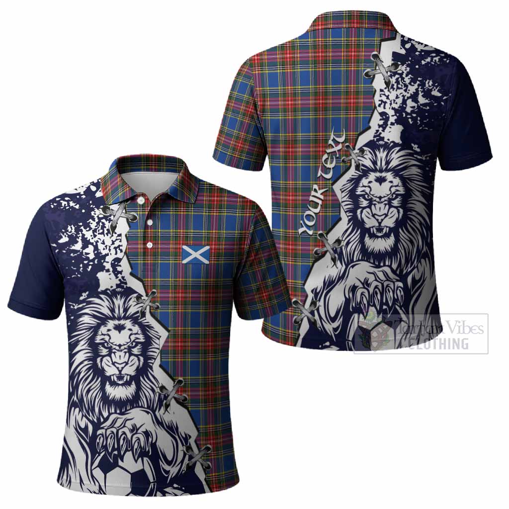 MacBeth (McBeth) Tartan Scottish Polo Shirt Angry Lion With Soccer Ball Style