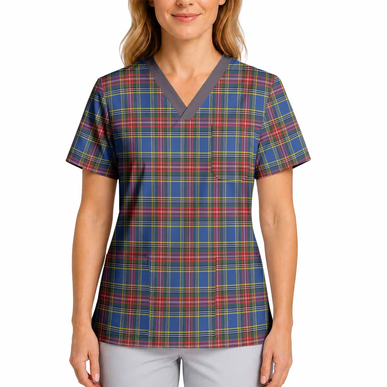 MacBeth (McBeth) Tartan Scrub Top 4XL - Tartan Vibes Clothing