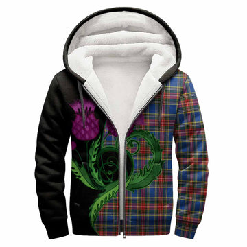 MacBeth (McBeth) Tartan Sherpa Hoodie Traditional Scottish Thistle