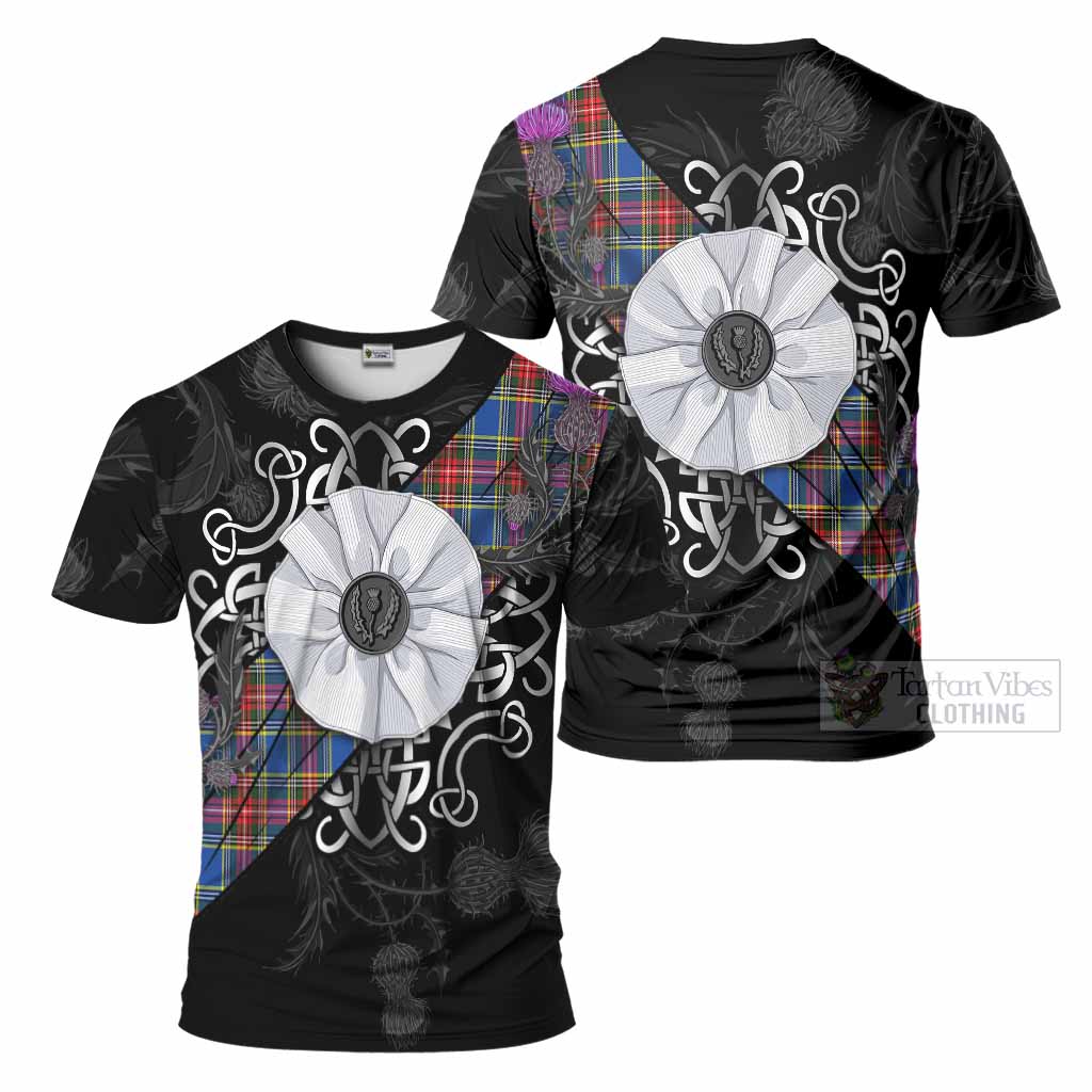 MacBeth (McBeth) Tartan T-Shirt Jacobite White Rose - Tartan Vibes Clothing