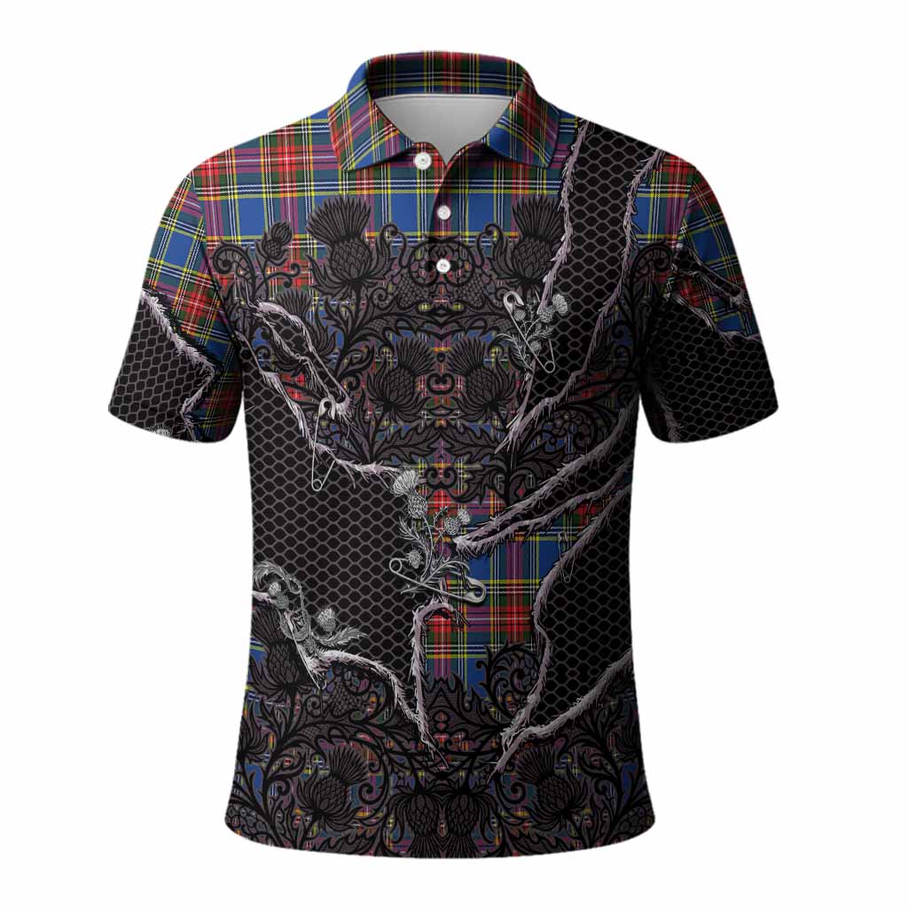 MacBeth (McBeth) Tartan Thistle Dark Gothic Polo Shirt Kid - Tartan Vibes Clothing