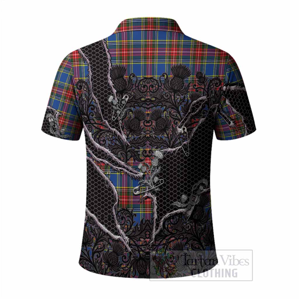 MacBeth (McBeth) Tartan Thistle Dark Gothic Polo Shirt - Tartan Vibes Clothing