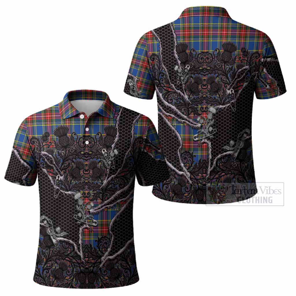 MacBeth (McBeth) Tartan Thistle Dark Gothic Polo Shirt - Tartan Vibes Clothing