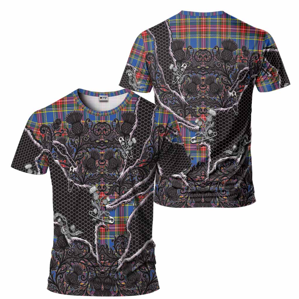 MacBeth (McBeth) Tartan Thistle Dark Gothic T-Shirt - Tartan Vibes Clothing