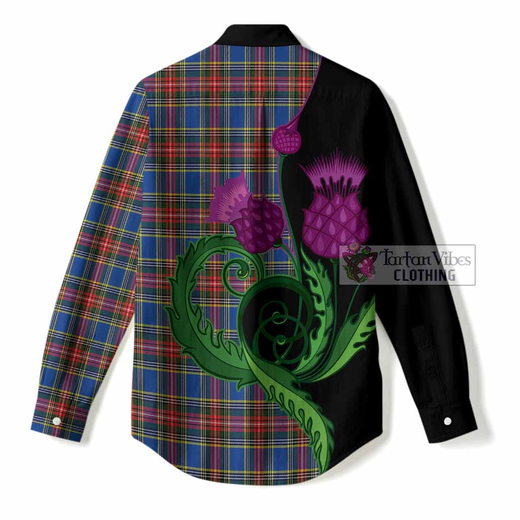 MacBeth (McBeth) Tartan Women Casual Shirt Traditional Scottish Thistle
