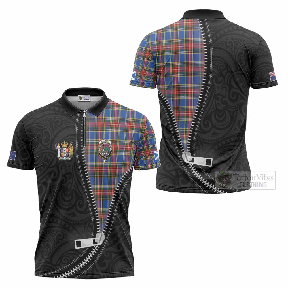 MacBeth (McBeth) Tartan Zipper Polo Shirt New Zealand Pattern Unique Zipper Stylized