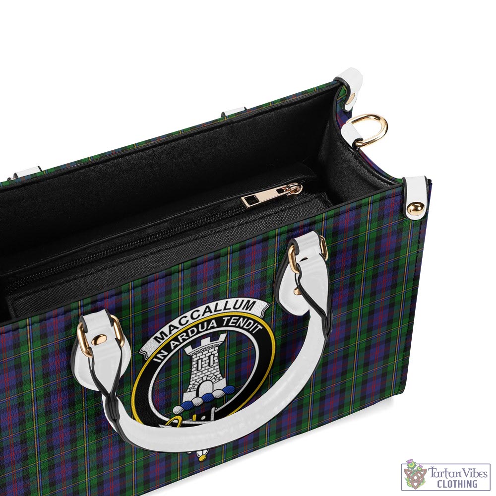 Tartan Vibes Clothing MacCallum Tartan Luxury Leather Handbags with Family Crest