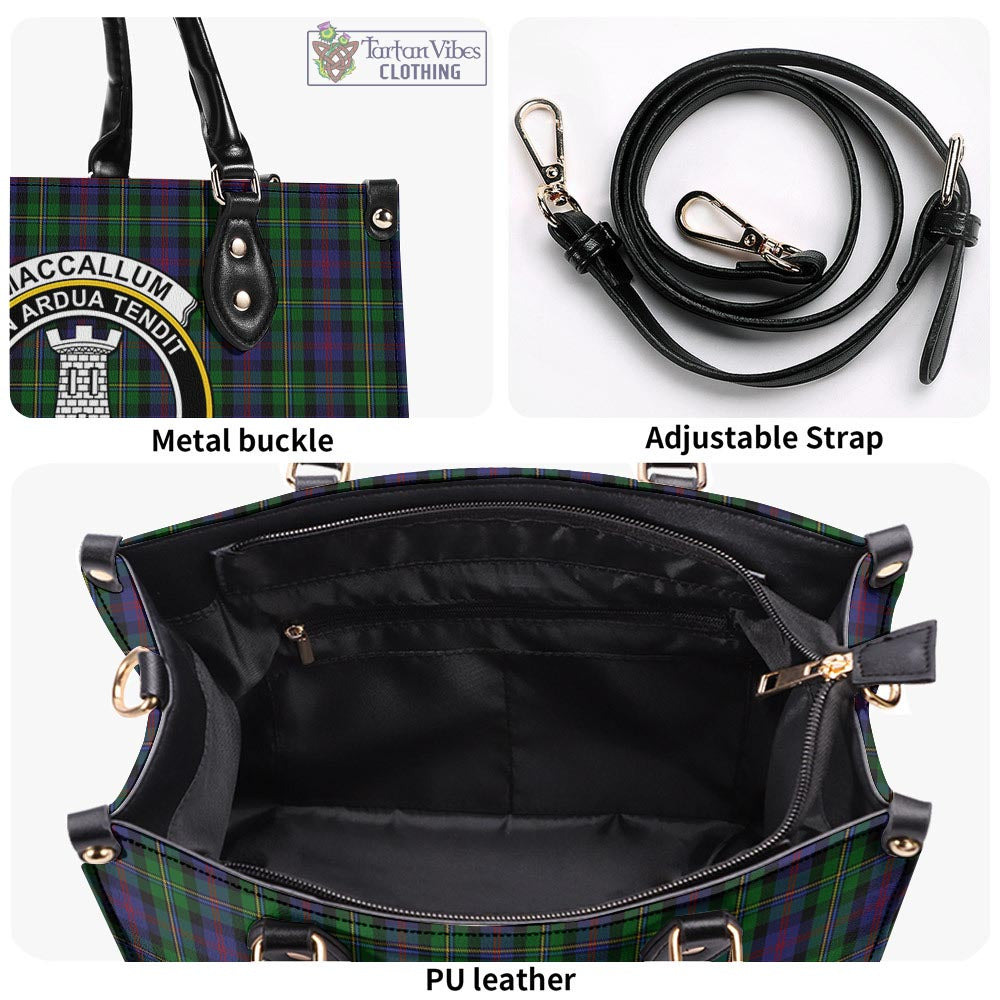 Tartan Vibes Clothing MacCallum Tartan Luxury Leather Handbags with Family Crest