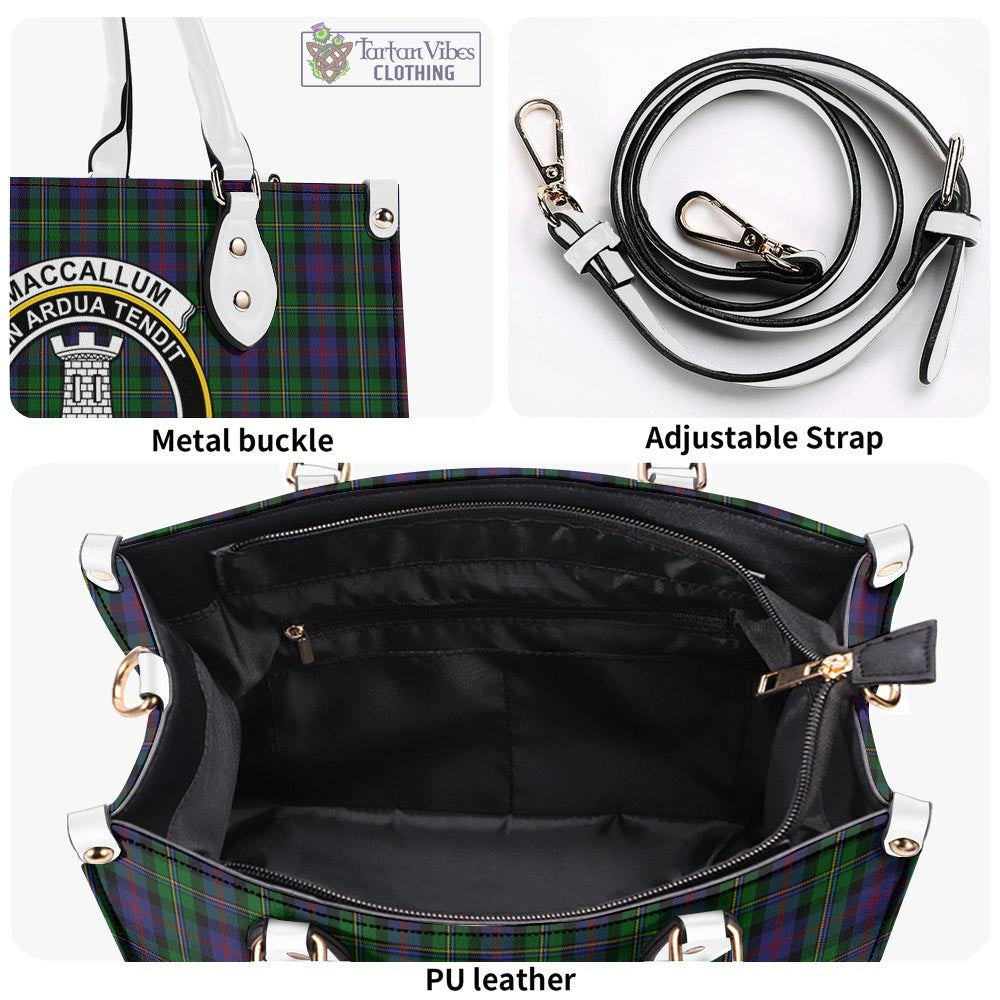Tartan Vibes Clothing MacCallum Tartan Luxury Leather Handbags with Family Crest