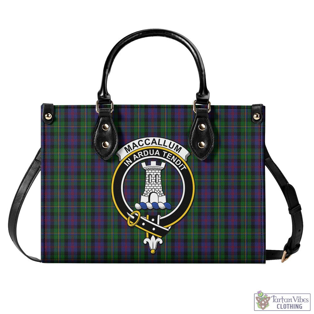 Tartan Vibes Clothing MacCallum Tartan Luxury Leather Handbags with Family Crest