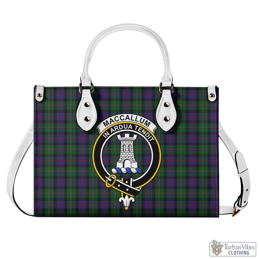Tartan Vibes Clothing MacCallum Tartan Luxury Leather Handbags with Family Crest