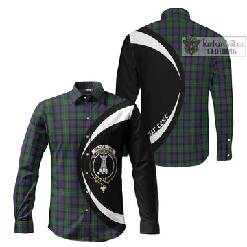 MacCallum (McCallum) Tartan Long Sleeve Button Up with Family Crest Circle Style Men's Shirt S - Tartan Vibes Clothing