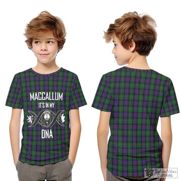 MacCallum (McCallum) Tartan Kid T-Shirt with Family Crest DNA In Me Style Youth XL Size14 - Tartanvibesclothing Shop