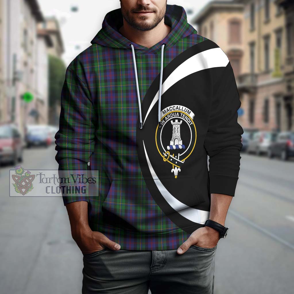 Tartan Vibes Clothing MacCallum Tartan Hoodie with Family Crest Circle Style
