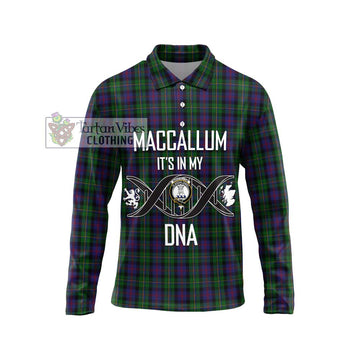 MacCallum (McCallum) Tartan Long Sleeve Polo Shirt with Family Crest DNA In Me Style Unisex - Tartanvibesclothing Shop