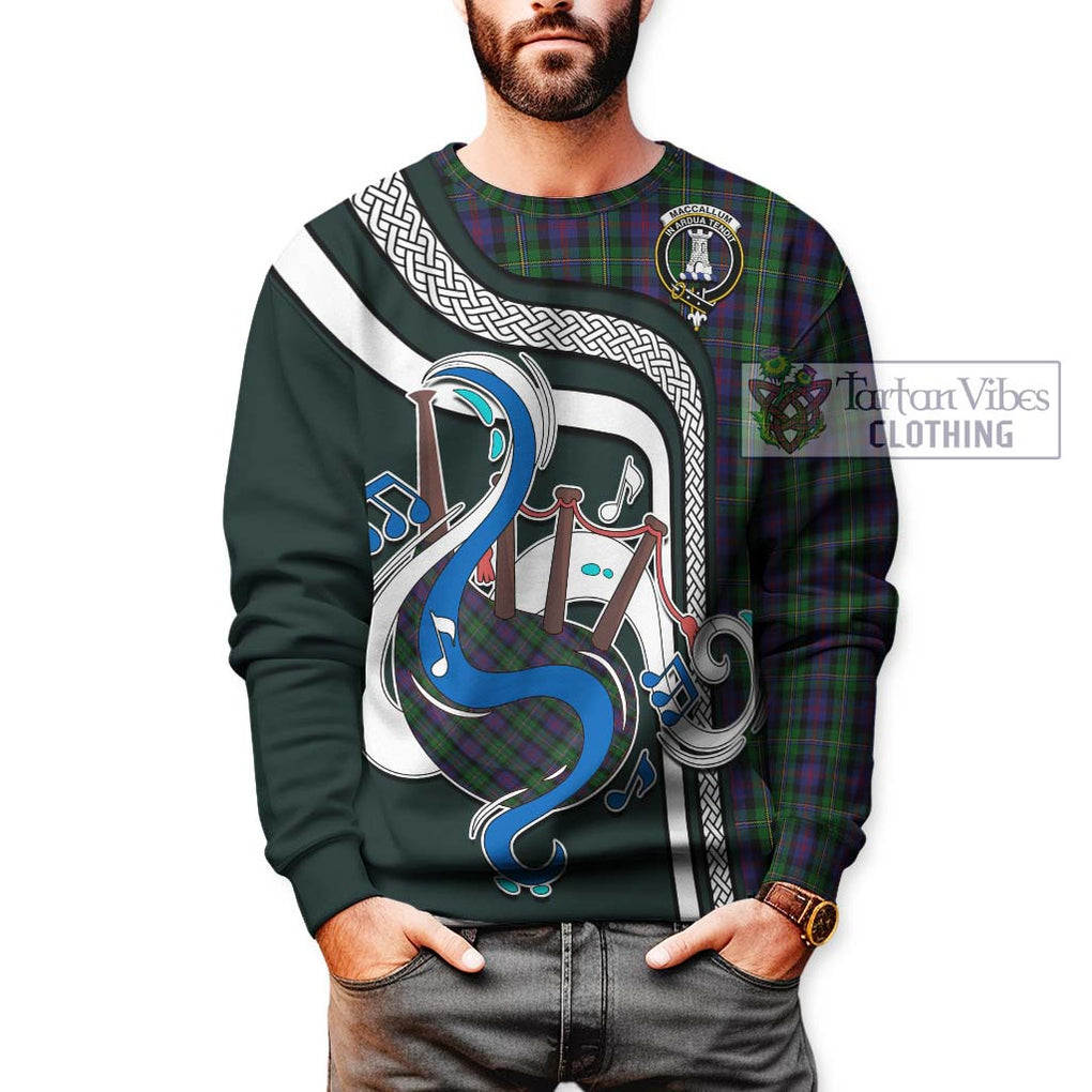 Tartan Vibes Clothing MacCallum Tartan Sweatshirt with Epic Bagpipe Style