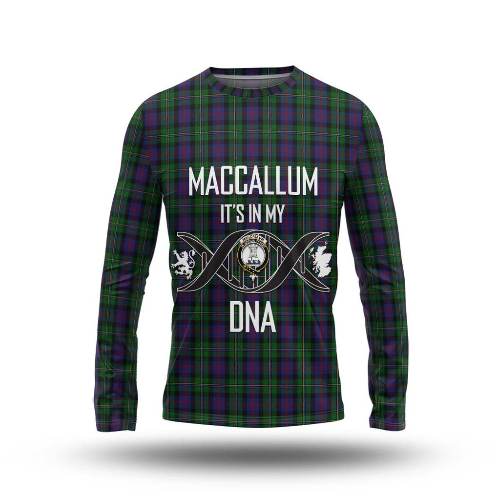 MacCallum (McCallum) Tartan Long Sleeve T-Shirt with Family Crest DNA In Me Style Unisex - Tartanvibesclothing Shop