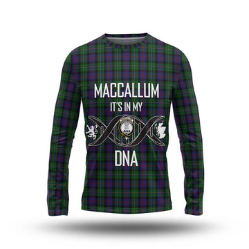 MacCallum (McCallum) Tartan Long Sleeve T-Shirt with Family Crest DNA In Me Style Unisex - Tartanvibesclothing Shop