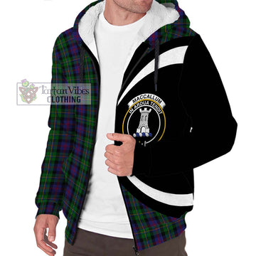 MacCallum (McCallum) Tartan Sherpa Hoodie with Family Crest Circle Style Unisex S - Tartan Vibes Clothing