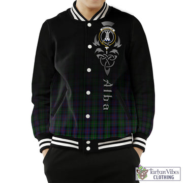 Tartan Vibes Clothing MacCallum Tartan Baseball Jacket Featuring Alba Gu Brath Family Crest Celtic Inspired