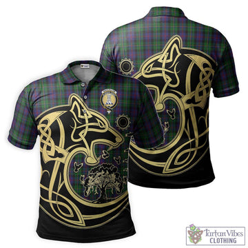 MacCallum (McCallum) Tartan Polo Shirt with Family Crest Celtic Wolf Style