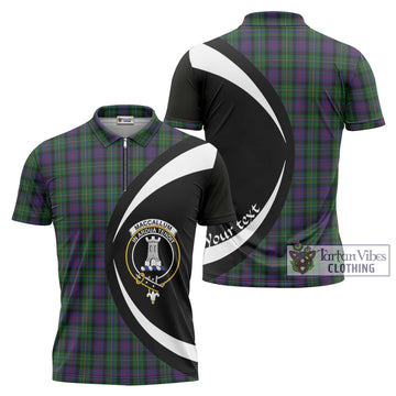 Tartan Vibes Clothing MacCallum Tartan Zipper Polo Shirt with Family Crest Circle Style