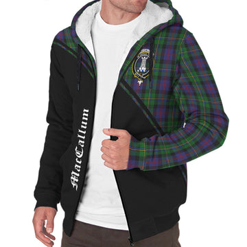 MacCallum (McCallum) Tartan Sherpa Hoodie with Family Crest Curve Style
