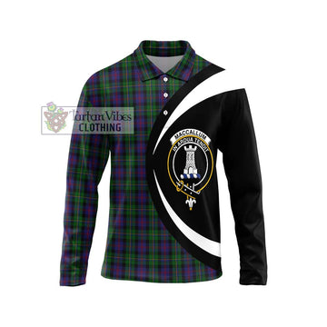 MacCallum (McCallum) Tartan Long Sleeve Polo Shirt with Family Crest Circle Style Unisex - Tartan Vibes Clothing