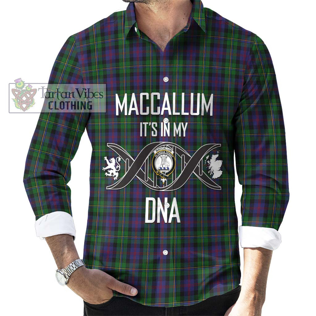 MacCallum (McCallum) Tartan Long Sleeve Button Shirt with Family Crest DNA In Me Style Men's Shirt S - Tartanvibesclothing Shop