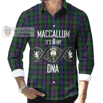 MacCallum (McCallum) Tartan Long Sleeve Button Shirt with Family Crest DNA In Me Style Men's Shirt S - Tartanvibesclothing Shop