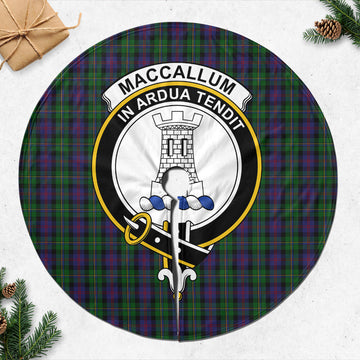 MacCallum (McCallum) Tartan Christmas Tree Skirt with Family Crest