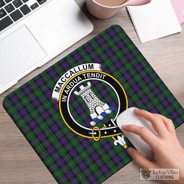 Tartan Vibes Clothing MacCallum Tartan Mouse Pad with Family Crest