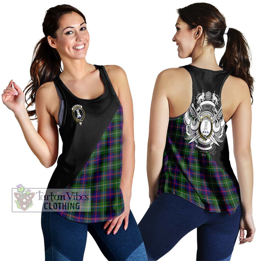 Tartan Vibes Clothing MacCallum #2 Tartan Women's Racerback Tanks with Family Crest and Military Logo Style