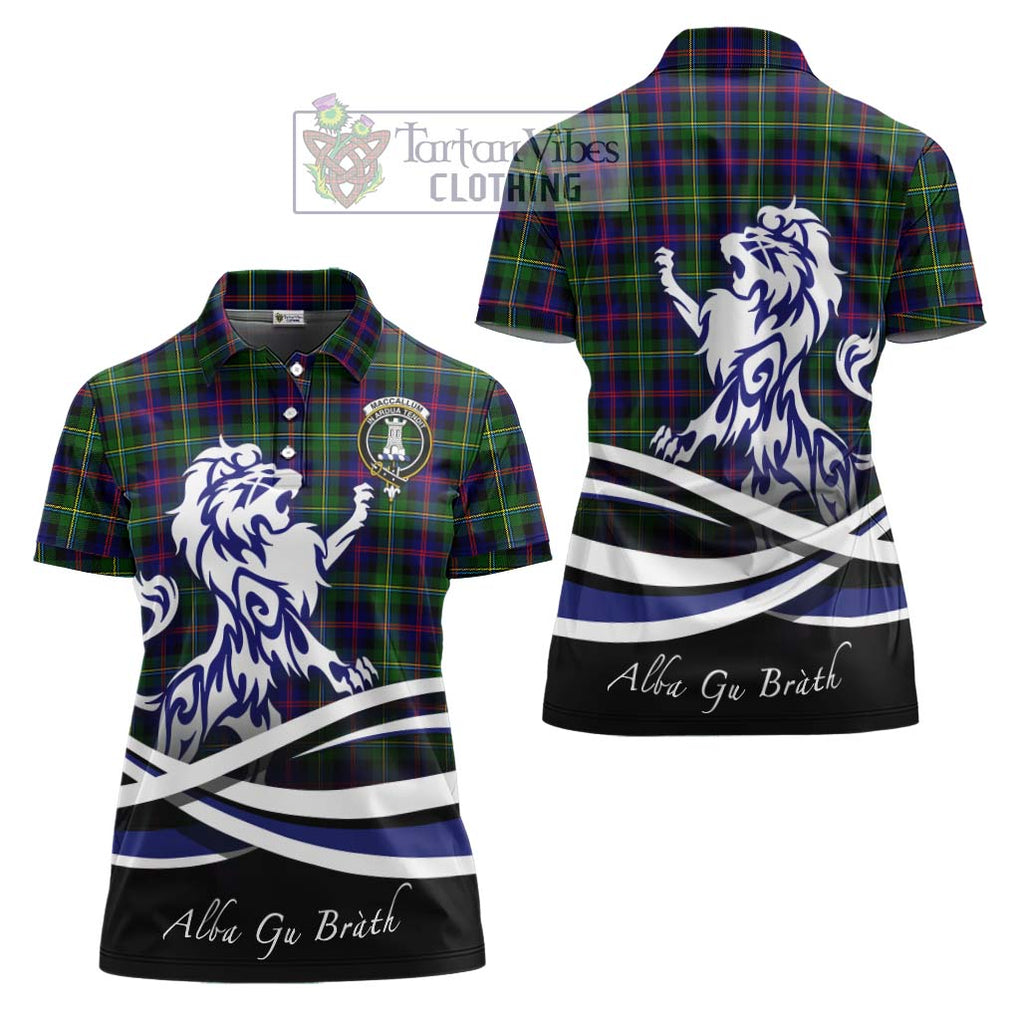 Tartan Vibes Clothing MacCallum #2 Tartan Women's Polo Shirt with Alba Gu Brath Regal Lion Emblem