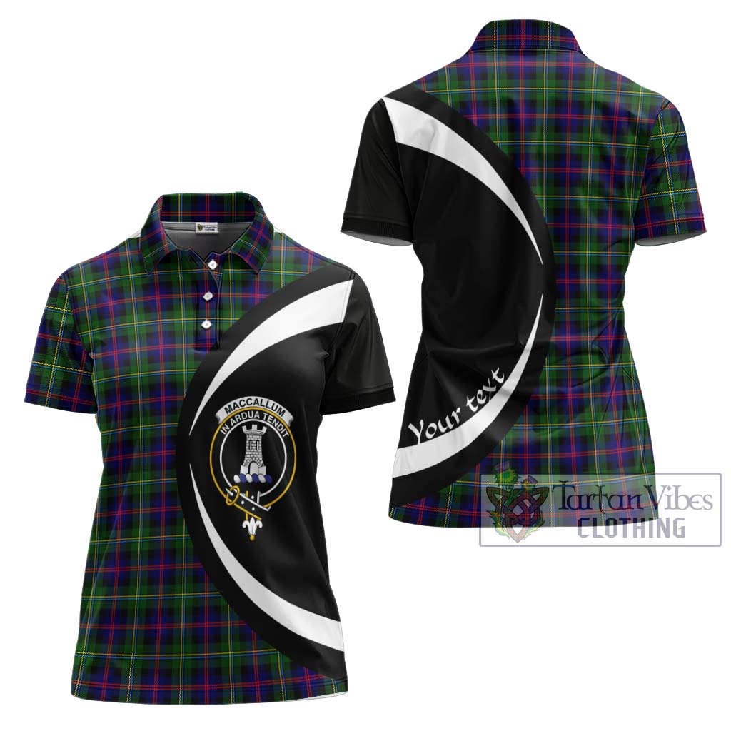 Tartan Vibes Clothing MacCallum #2 Tartan Women's Polo Shirt with Family Crest Circle Style