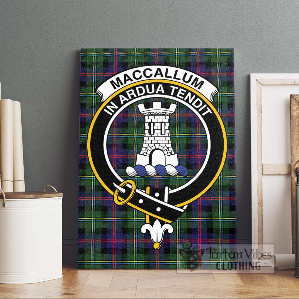 Tartan Vibes Clothing MacCallum #2 Tartan Canvas Print Wall Art with Family Crest