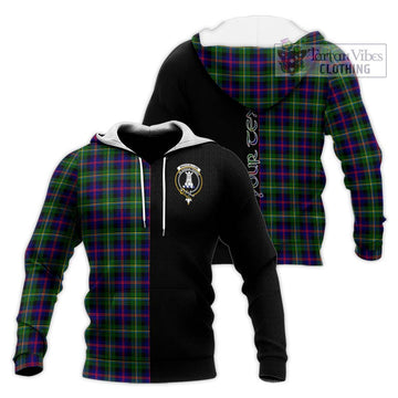MacCallum #2 Tartan Knitted Hoodie with Family Crest and Half Of Me Style